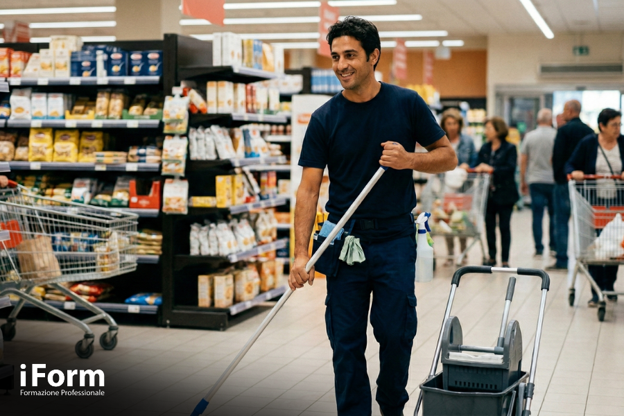 Corso di aggiornamento sulla sicurezza nei luoghi di lavoro per addetti alle pulizie nel settore commercio (rischio basso)